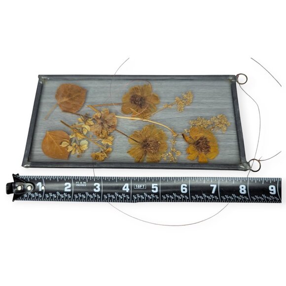 Pressed Floral Leaded Glass Frame Decor 8" x 4" x 1.4" - Picture 12 of 14